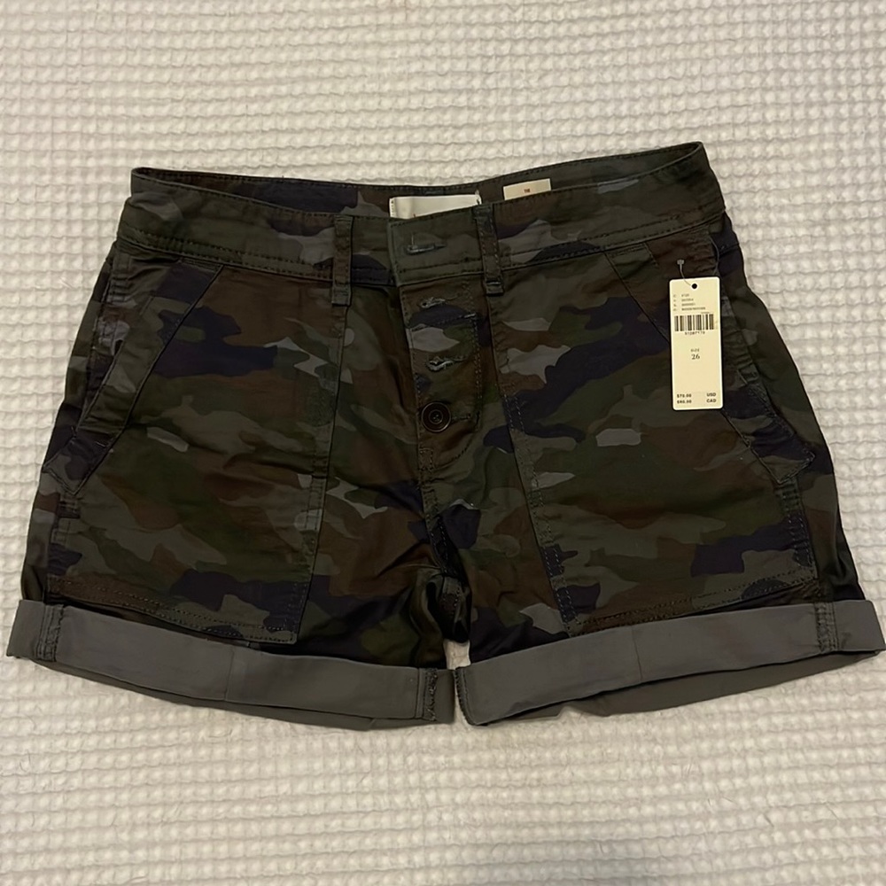Camo Button Closure Anthropologie Shorts